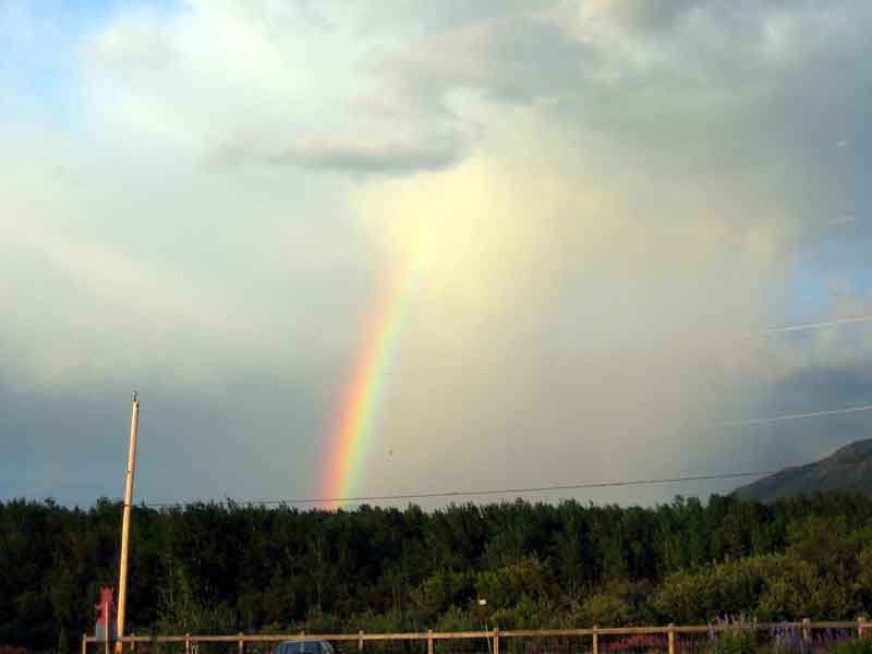 Evening rainbow to the north