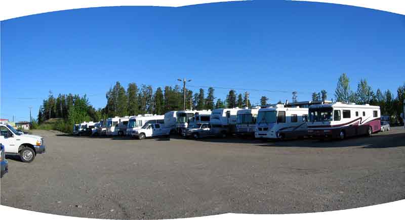 RVs overnighting in Watson Lake