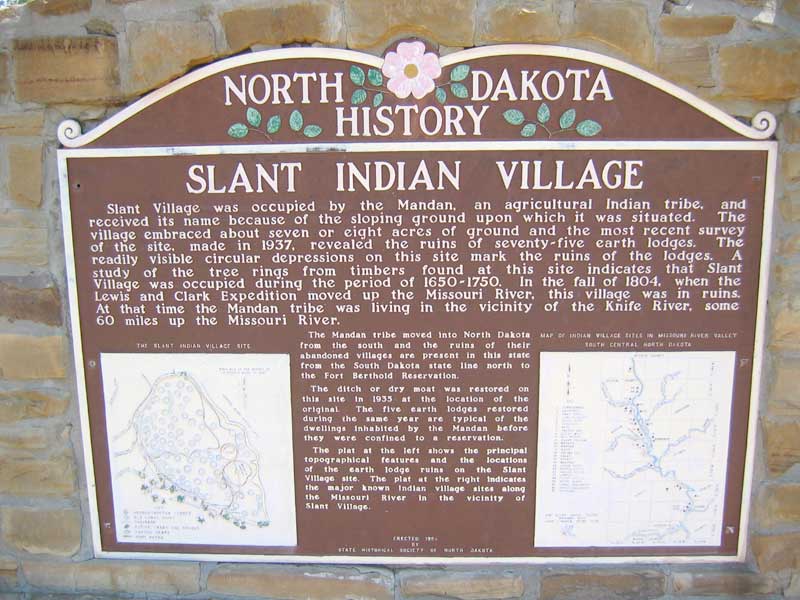 Descriptive plaque at the village site