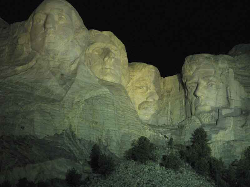 Mt. Rushmore at night