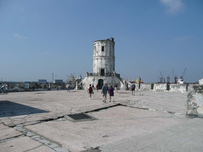 Gun positions and observation tower