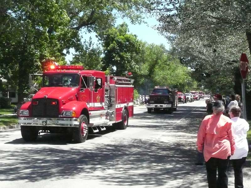 Fire engines in the parade